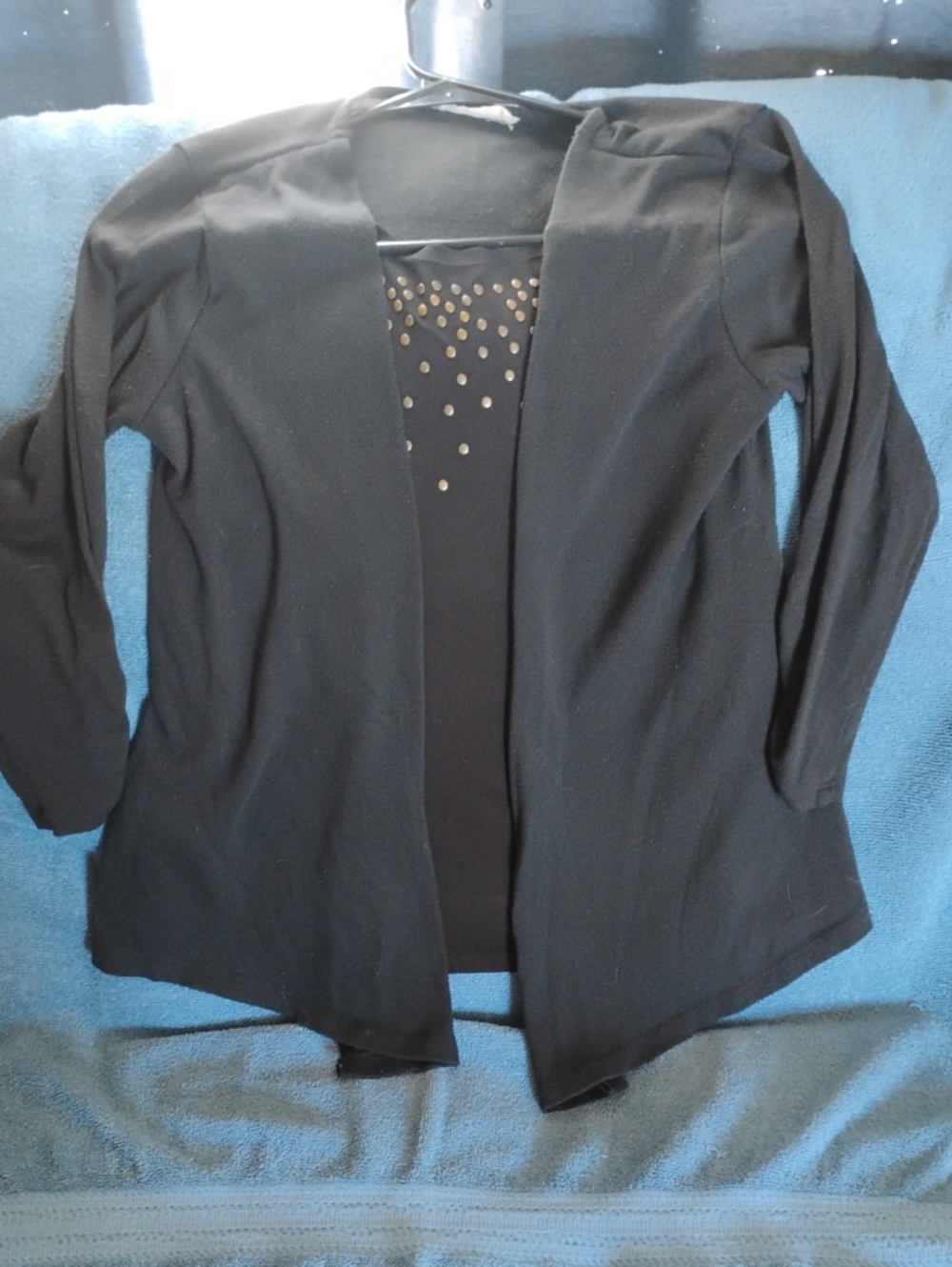 Black Open-Front Women's Cardigan Jacket